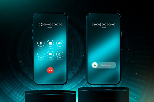 Ilustración de interfaz de pantalla de llamada de teléfono degradado