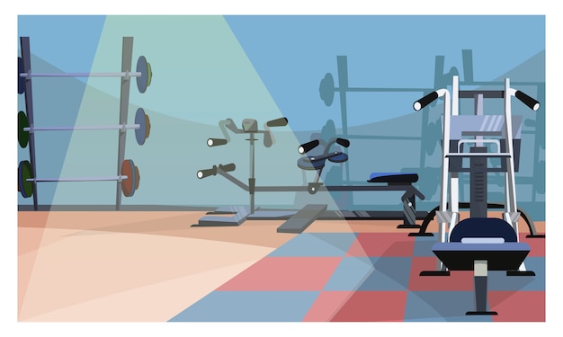 Ilustración interior de gimnasio