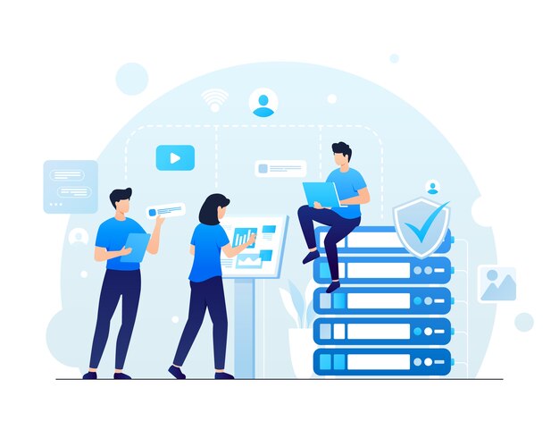 Ilustración de intranet degradado
