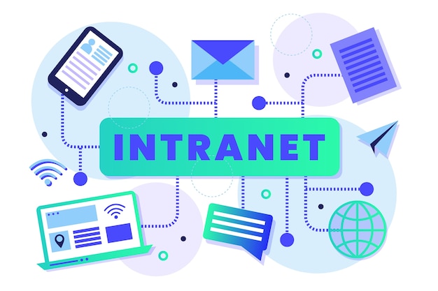 Ilustración de intranet degradado