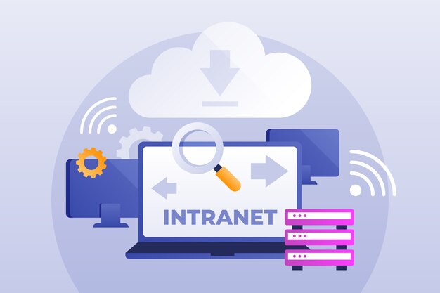Ilustración de intranet degradado
