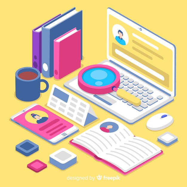 Ilustración isométrica concepto contratación