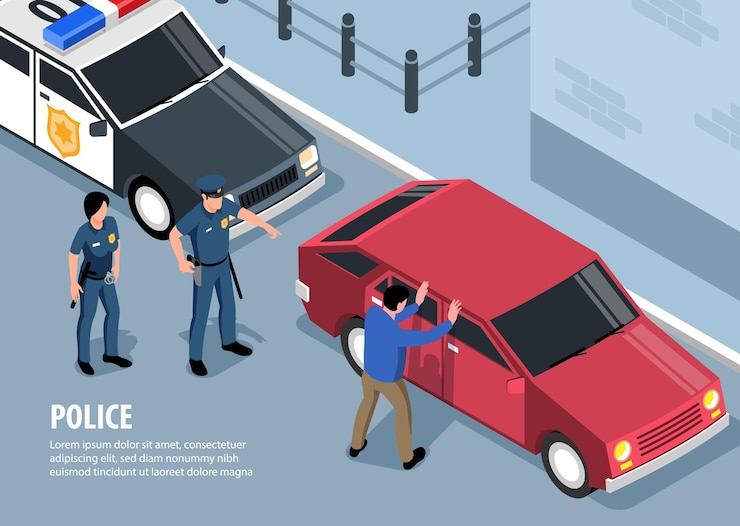 Vector gratuito ilustración isométrica de la policía