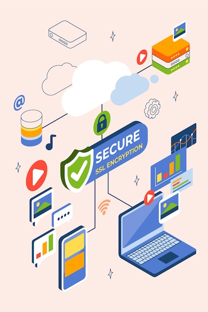 Ilustración isométrica ssl