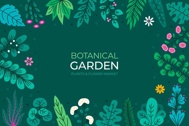 Ilustración de jardín botánico de diseño plano