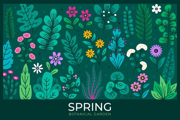 Ilustración de jardín botánico de diseño plano
