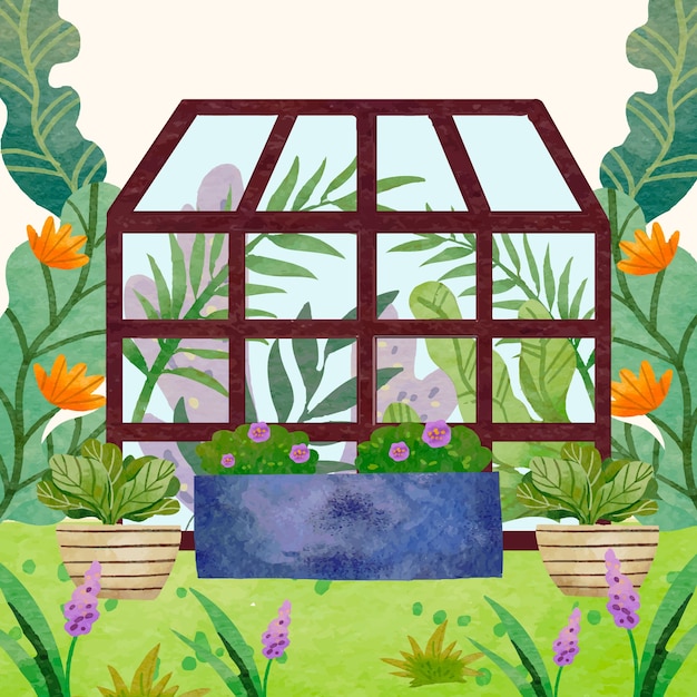 Vector gratuito ilustración del jardín botánico