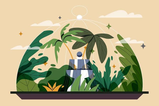 Ilustración del jardín botánico