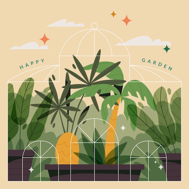 Ilustración del jardín botánico