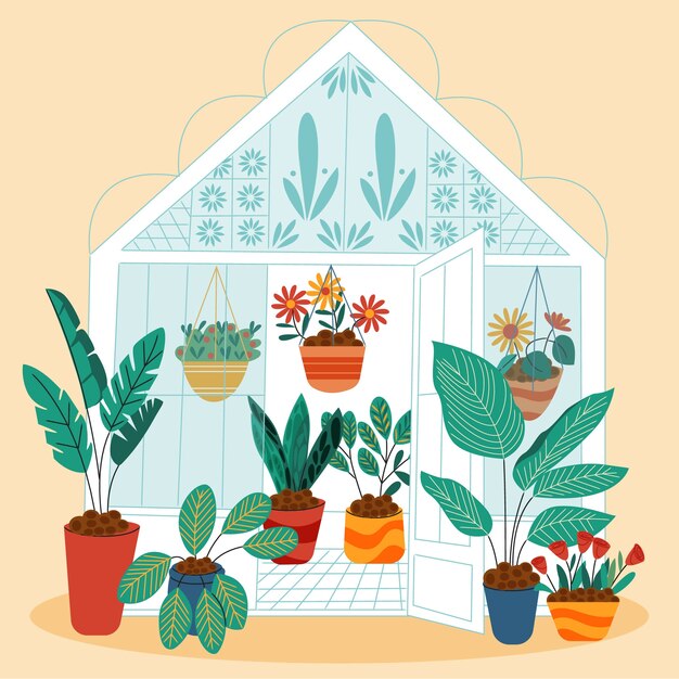 Ilustración del jardín botánico