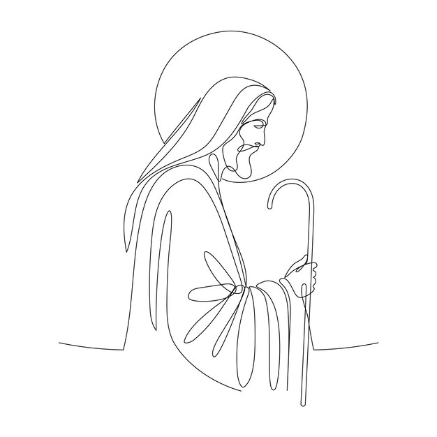 Ilustración de Jesús dibujada a mano