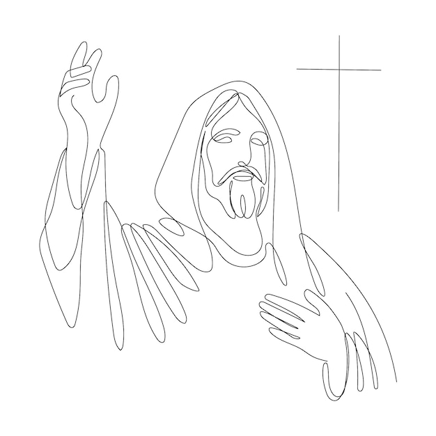 Ilustración de Jesús dibujada a mano