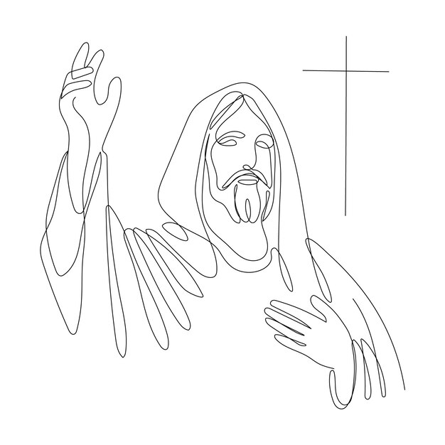 Ilustración de Jesús dibujada a mano