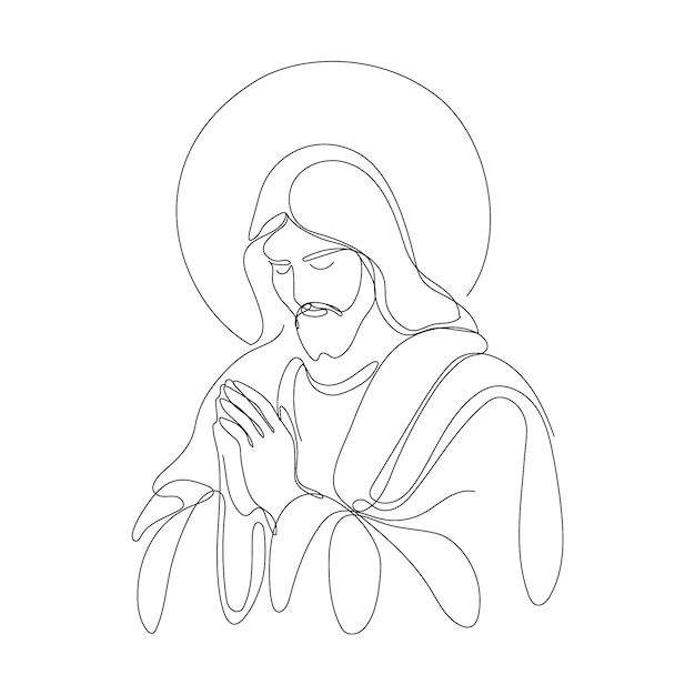 Vector gratuito ilustración de jesús dibujada a mano