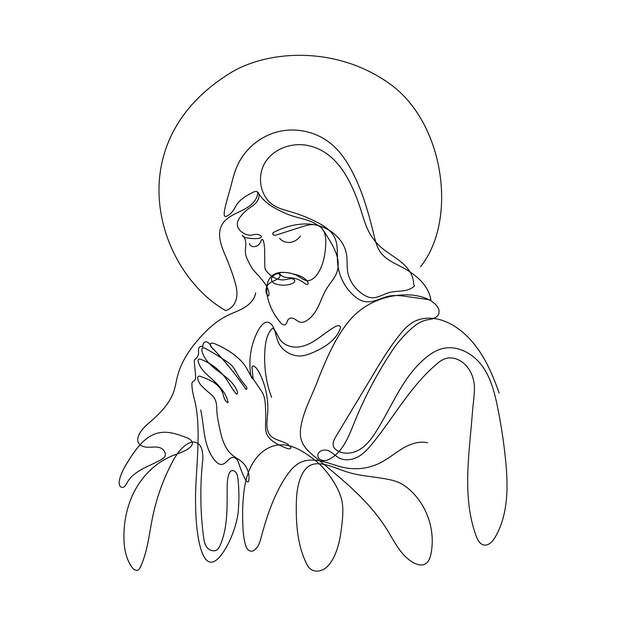 Ilustración de Jesús dibujada a mano
