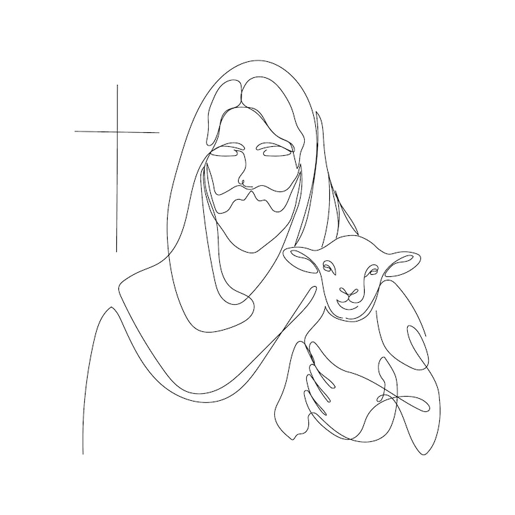 Vector gratuito ilustración de jesús dibujada a mano