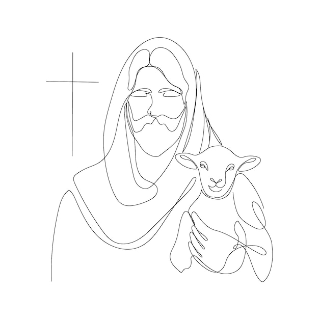Ilustración de Jesús dibujada a mano