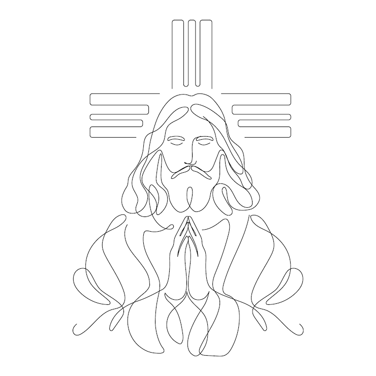 Vector gratuito ilustración de jesús dibujada a mano