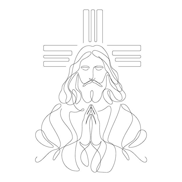 Ilustración de Jesús dibujada a mano