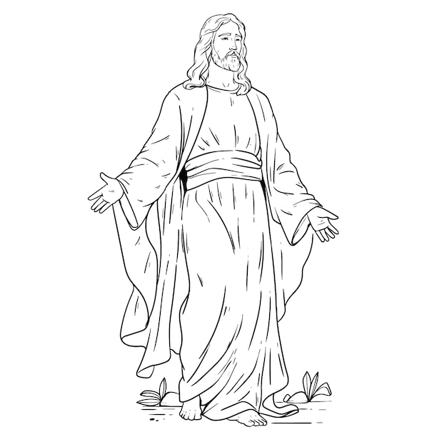 Ilustración de Jesús dibujada a mano