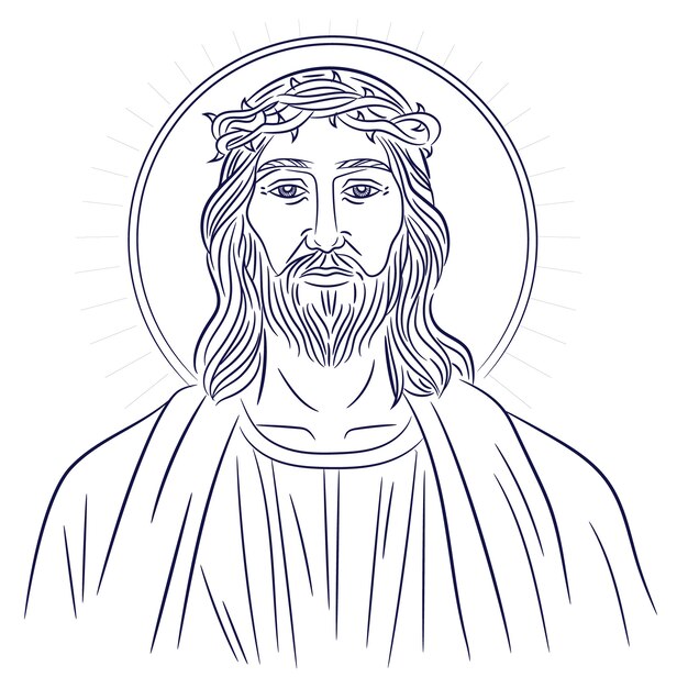 Ilustración de Jesús dibujada a mano