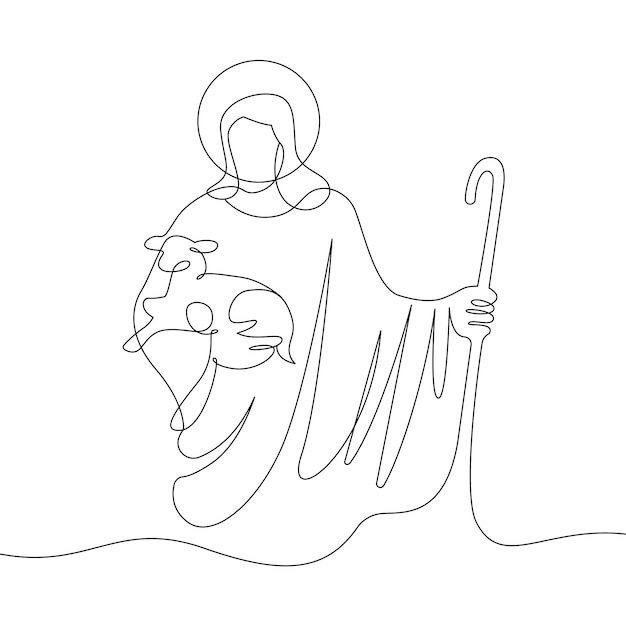 Ilustración de Jesús dibujada a mano