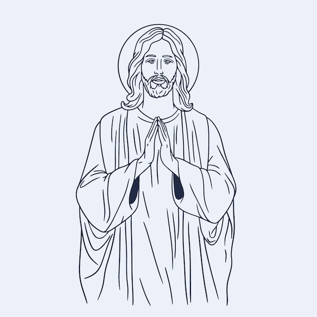 Ilustración de Jesús dibujada a mano
