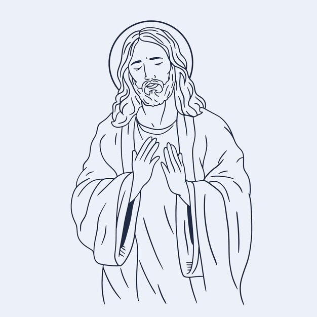 Ilustración de Jesús dibujada a mano