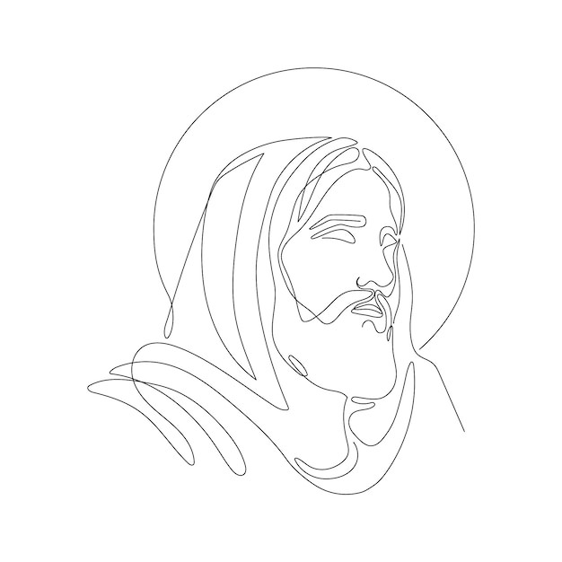 Ilustración de Jesús dibujada a mano