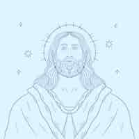 Vector gratuito ilustración de jesús dibujada a mano