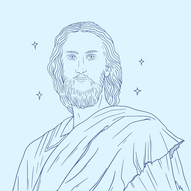 Ilustración de Jesús dibujada a mano