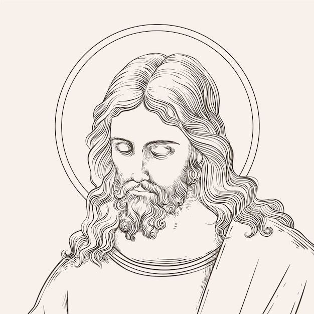 Vector gratuito ilustración de jesús dibujada a mano