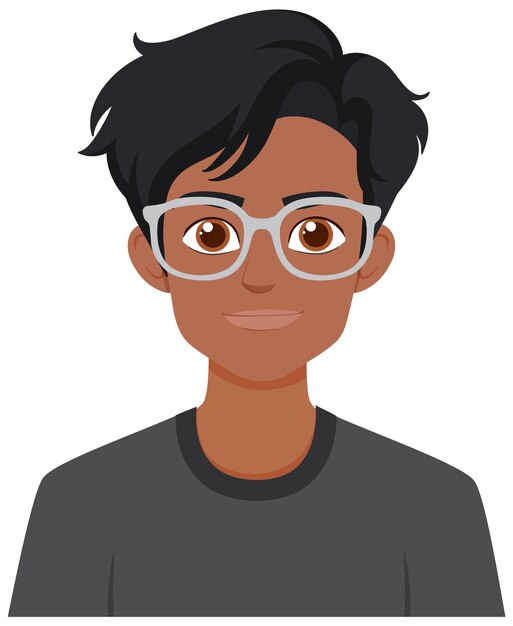Ilustración del joven con gafas