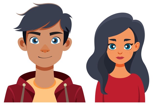 Ilustración de un joven y una mujer