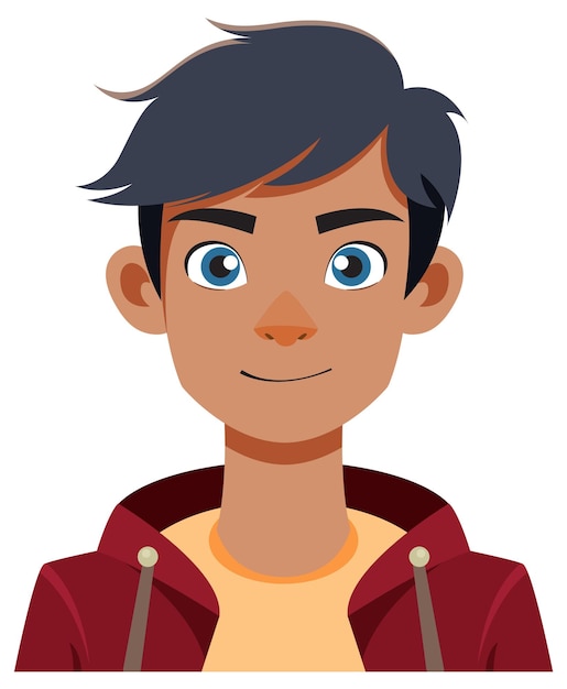 Ilustración del joven sonriente