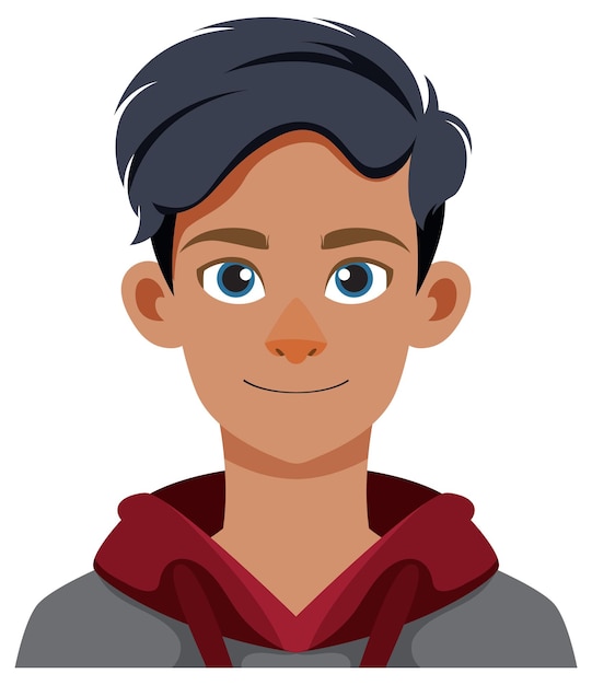 Ilustración del joven sonriente