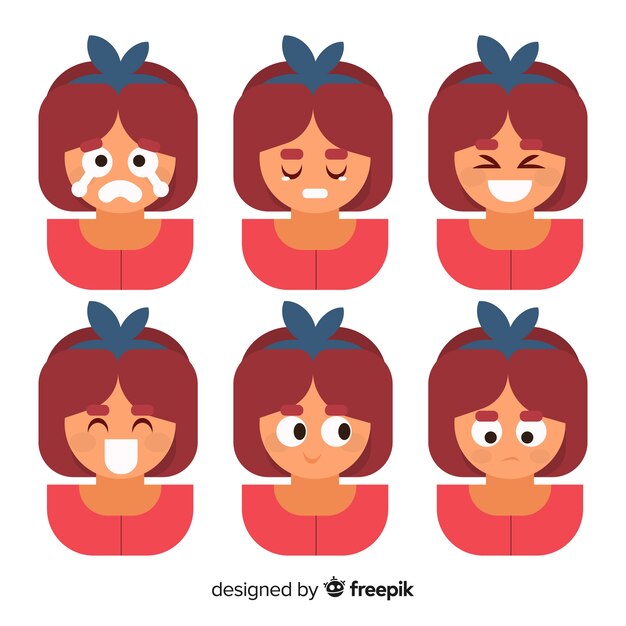 Ilustración de jóvenes con diferentes emociones.
