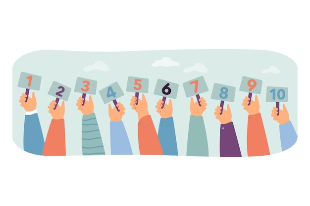 Ilustración de jueces de competencia