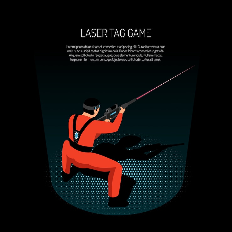 Vector gratuito ilustración de juego de etiqueta láser