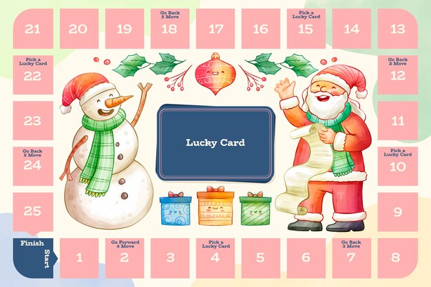 Ilustración de juego de navidad acuarela
