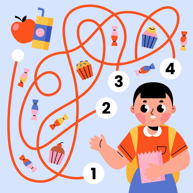 Ilustración de juego de niños dibujados a mano
