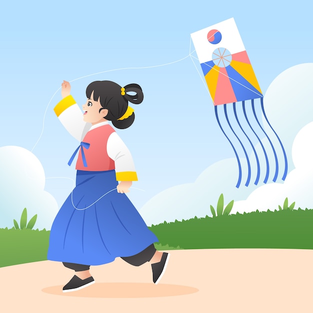 Vector gratuito ilustración de juegos coreanos dibujados a mano