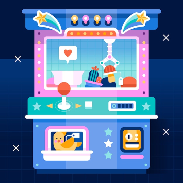 Ilustración de juegos retro de diseño plano