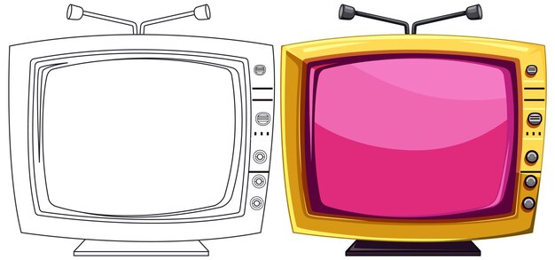 Ilustración de juegos de televisión retro
