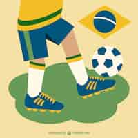 Vector gratuito ilustración jugador de fútbol de brasil