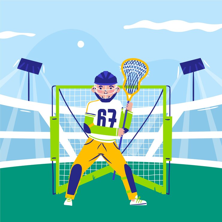 Vector gratuito ilustración de jugador de lacrosse dibujado a mano estilo plano