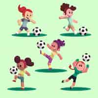Vector gratuito ilustración de jugadores de fútbol de dibujos animados
