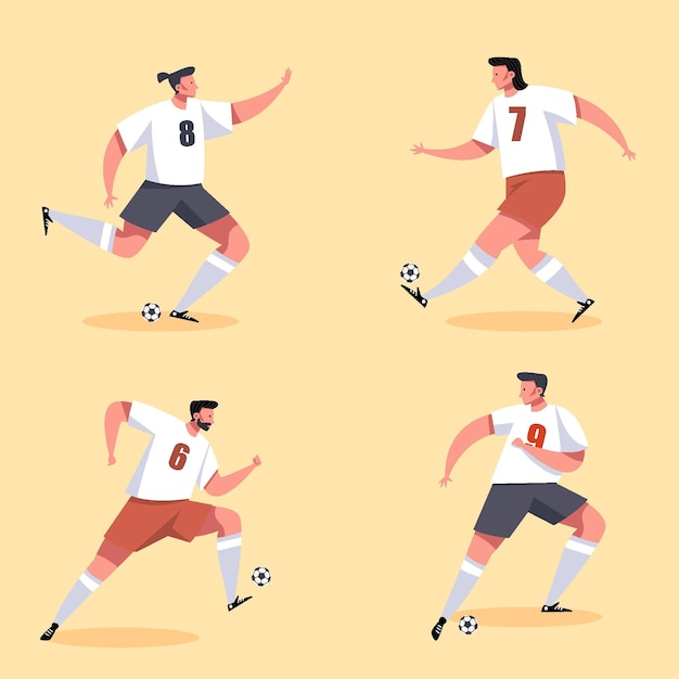 Vector gratuito ilustración de jugadores de fútbol