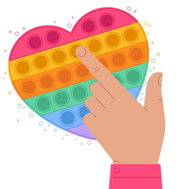 Ilustración de juguete pop it de diseño plano