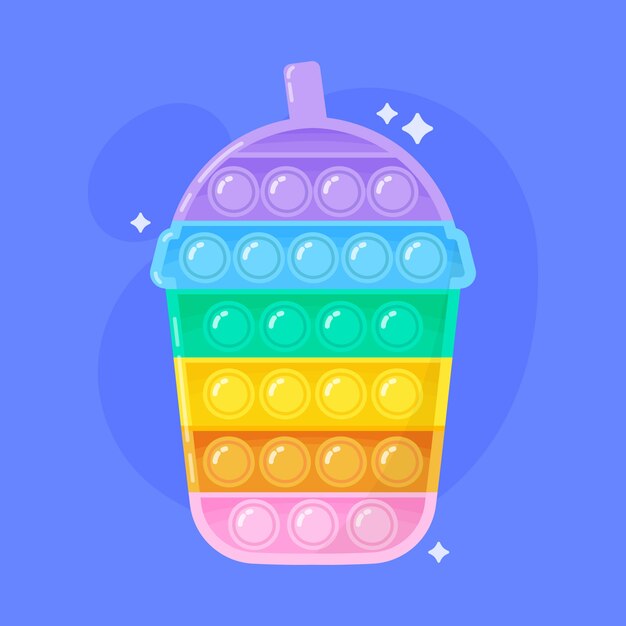 Ilustración de juguete pop it de diseño plano